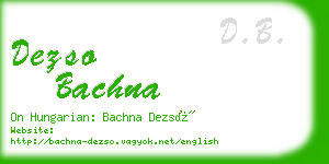 dezso bachna business card